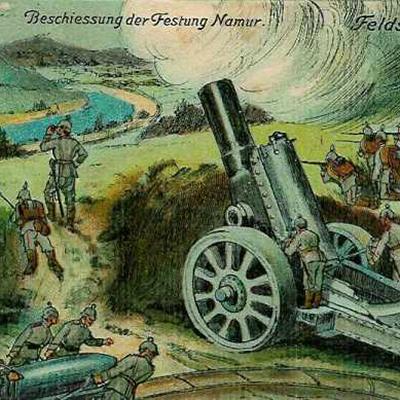 Deutsche Ansichtskarte von der Belagerung von Namur